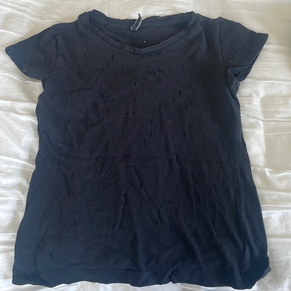 LF (Emma and Sam brand) black distressed T-shirt